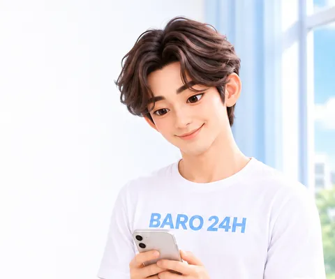 친근하게 웃으며 이야기를 듣는 20대 남성 3D 인물